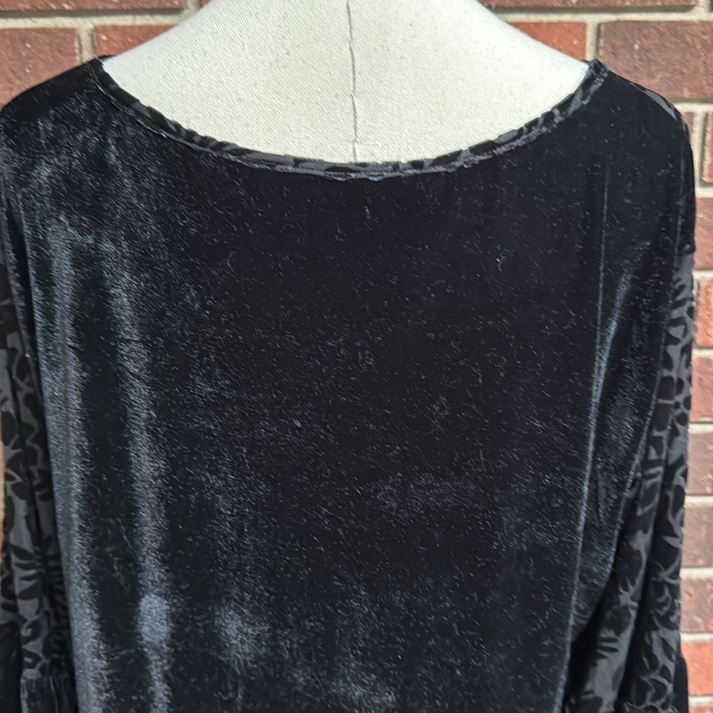 Rusttydustty Black Velvet Blouse Size 2X - Picture 5 of 13